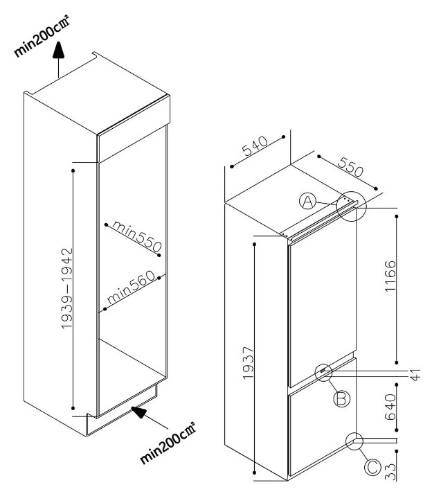 Холодильник с морозильником LEX LBI193.2ID Холодильник с морозильником LEX LBI193.2ID