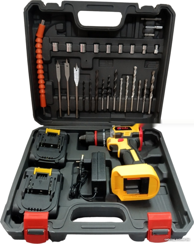 Дрель-шуруповерт Edon AD-21PBL (с 2-мя АКБ, кейс, набор оснастки) Дрель-шуруповерт Edon AD-21PBL (с 2-мя АКБ, кейс, набор оснастки)