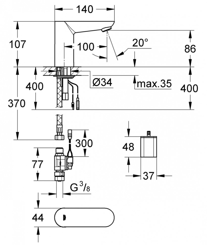 Смеситель Grohe Euroeco Cosmopolitan E 36271000 Смеситель Grohe Euroeco Cosmopolitan E 36271000