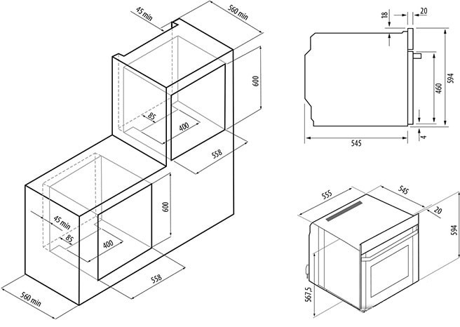 Духовой шкаф Krona Onore 60 BL Духовой шкаф Krona Onore 60 BL