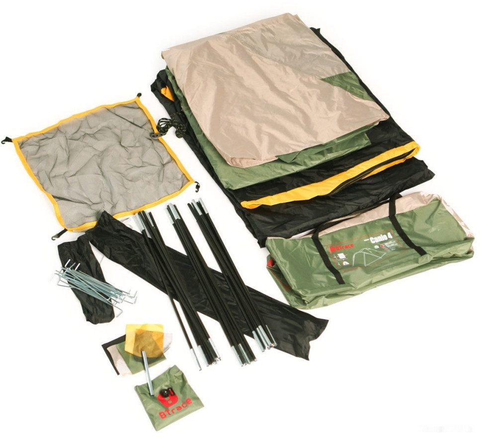 Палатка BTrace Canio 3 (песочный/зеленый) Палатка BTrace Canio 3 (песочный/зеленый)