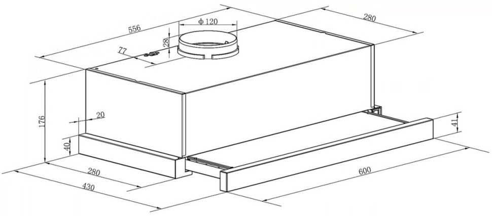 Вытяжка Weissgauff TEL 06 1M BE Вытяжка Weissgauff TEL 06 1M BE