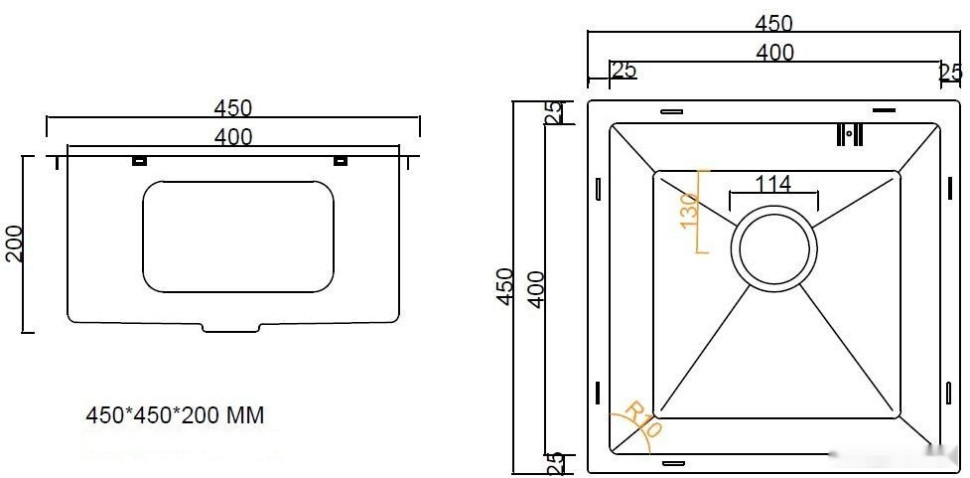 Кухонная мойка ARFEKA ECO AR 450*450 BLACK PVD NANO Кухонная мойка ARFEKA ECO AR 450*450 BLACK PVD NANO
