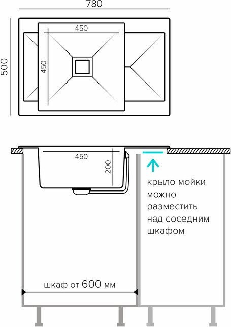 Кухонная мойка Polygran Blade 780 (кремовый) Кухонная мойка Polygran Blade 780 (кремовый)