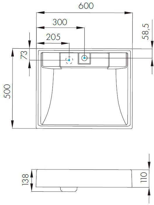 Умывальник Акватон Рейн 60 1A72103KRW010 Умывальник Акватон Рейн 60 1A72103KRW010