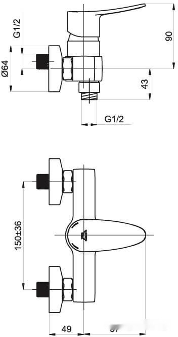 Смеситель Rubineta Static-12/K A20A08N