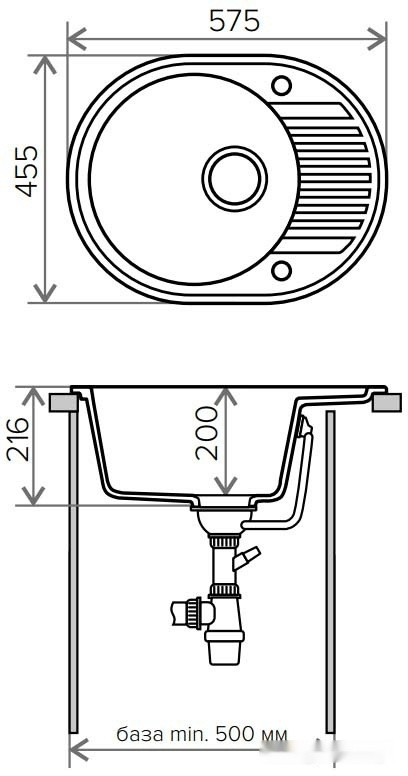 Кухонная мойка Tolero R-122 (бежевый)