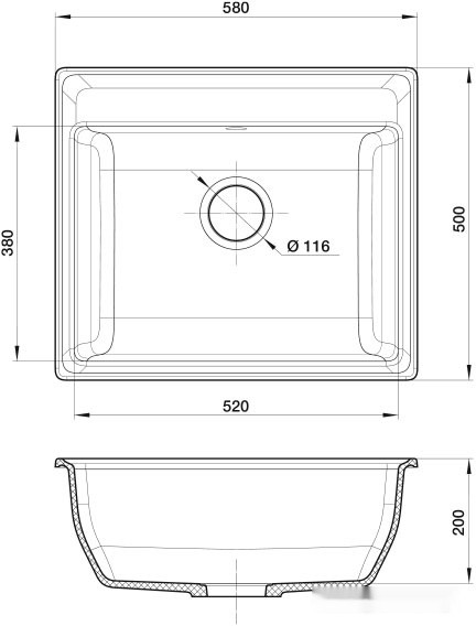Кухонная мойка GranFest GF-V-580 (серый) Кухонная мойка GranFest GF-V-580 (серый)