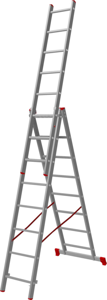 Лестница-стремянка Новая Высота алюминиевая трёхсекционная 3x8 (1230308)