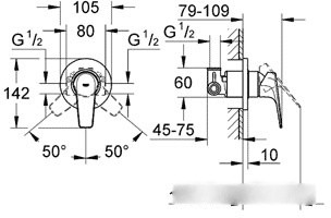 Смеситель Grohe BauFlow 29046000 Смеситель Grohe BauFlow 29046000
