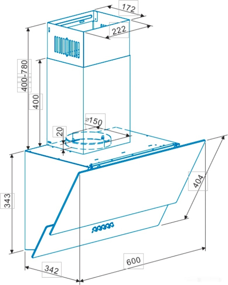 Вытяжка CATA AG4-A600 GBK PB 02027410