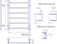 Водяной полотенцесушитель Gloss &amp; Reiter Лесенка B 50х80.С1(25).Л7