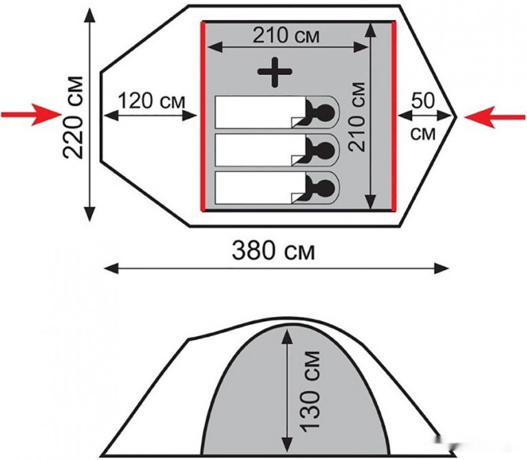 Палатка Tramp Lite Camp 3 (песочный) Палатка Tramp Lite Camp 3 (песочный)