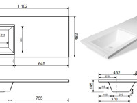 Умывальник Эстет Даллас 110, левая (белый)
