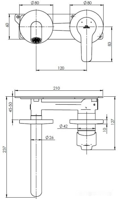 Смеситель Rubineta Torino-1F PM0009