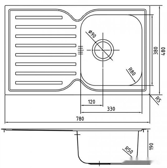 Кухонная мойка IDDIS Strit STR78SDi77 Кухонная мойка IDDIS Strit STR78SDi77