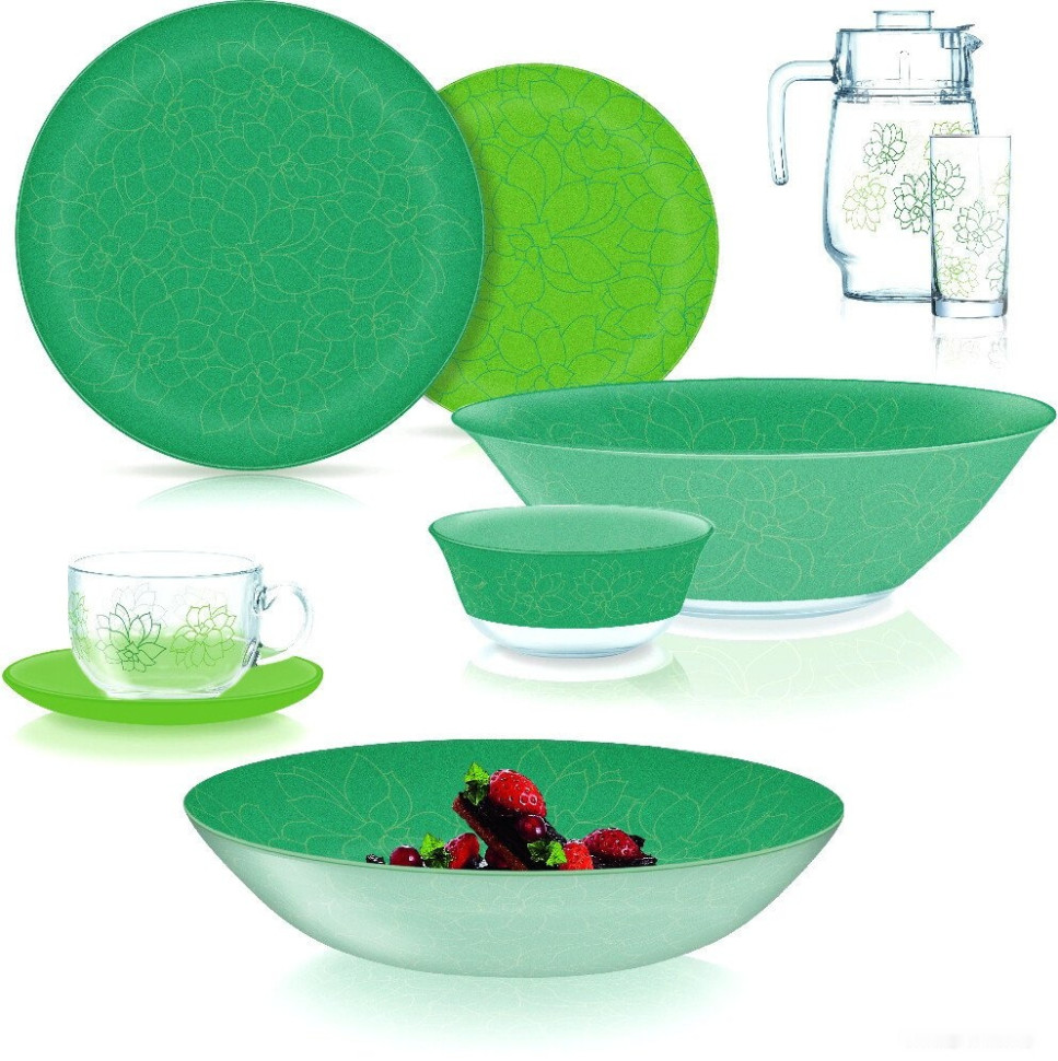 Набор тарелок Luminarc Simply Fleurs De Bach V2714 (44 пр) Набор тарелок Luminarc Simply Fleurs De Bach V2714 (44 пр)