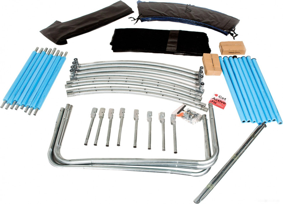 Батут GetActive Jump 10ft - 312 см складной, лестница, сетка (синий) Батут GetActive Jump 10ft - 312 см складной, лестница, сетка (синий)