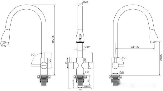 Смеситель Paulmark Lange La214212-418 (черный металлик) Смеситель Paulmark Lange La214212-418 (черный металлик)