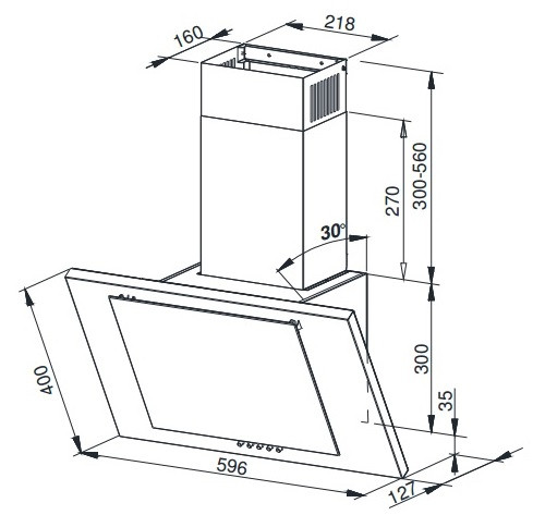 Вытяжка Weissgauff Gamma 60 PB BL LED Вытяжка Weissgauff Gamma 60 PB BL LED