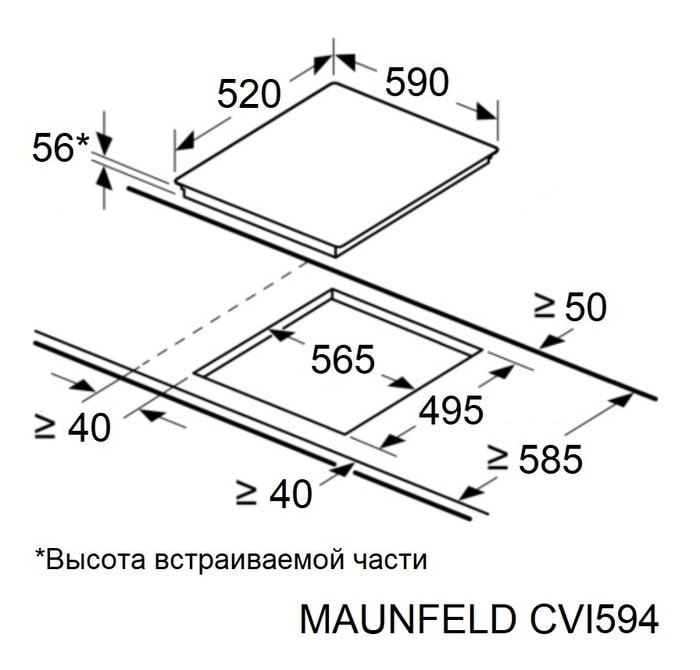Варочная панель Maunfeld CVI594BK Варочная панель Maunfeld CVI594BK