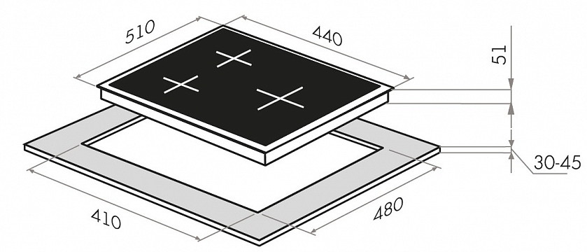 Варочная панель Maunfeld EGHG 43.33CW/G Варочная панель Maunfeld EGHG 43.33CW/G