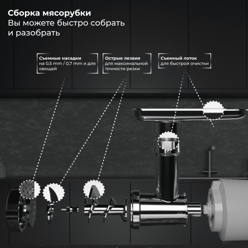 Мясорубка SATE RT-125 (серебристый) Мясорубка SATE RT-125 (серебристый)