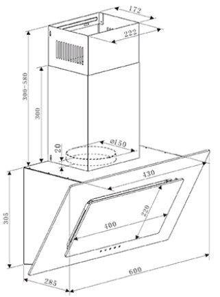 Вытяжка Oasis ND-60W (A) Вытяжка Oasis ND-60W (A)