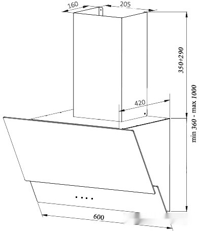 Вытяжка Germes Sarnia Push 60 (белый)