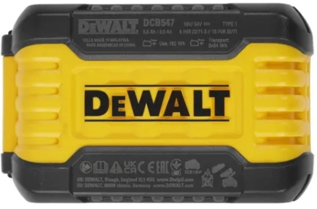 Аккумулятор для инструмента DeWALT DCB547 54В 3Ач Аккумулятор для инструмента DeWALT DCB547 54В 3Ач