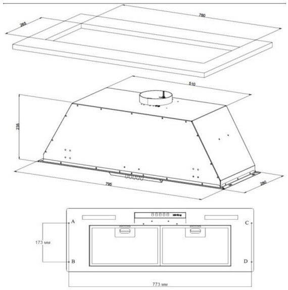Вытяжка Korting KHI 9931 RN Вытяжка Korting KHI 9931 RN