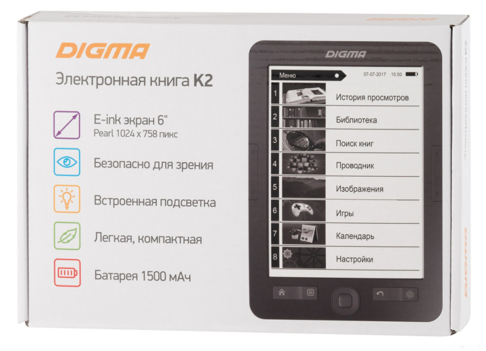 Электронная книга DIGMA K2