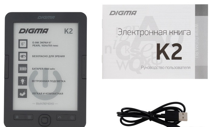 Электронная книга DIGMA K2