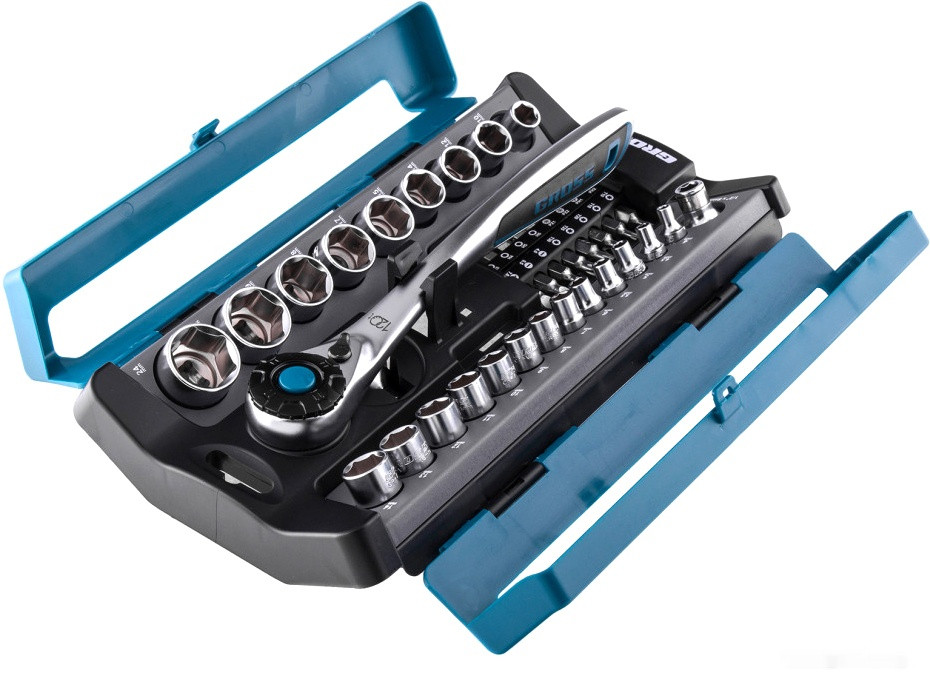 Набор трещотка с головками и битами Gross 14143 (41 предмет) Набор трещотка с головками и битами Gross 14143 (41 предмет)