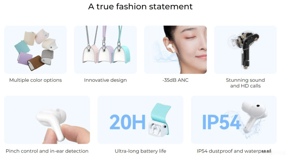 Наушники Haylou T87 Lady Bag (белый/бирюзовый, с цепочкой) Наушники Haylou T87 Lady Bag (белый/бирюзовый, с цепочкой)