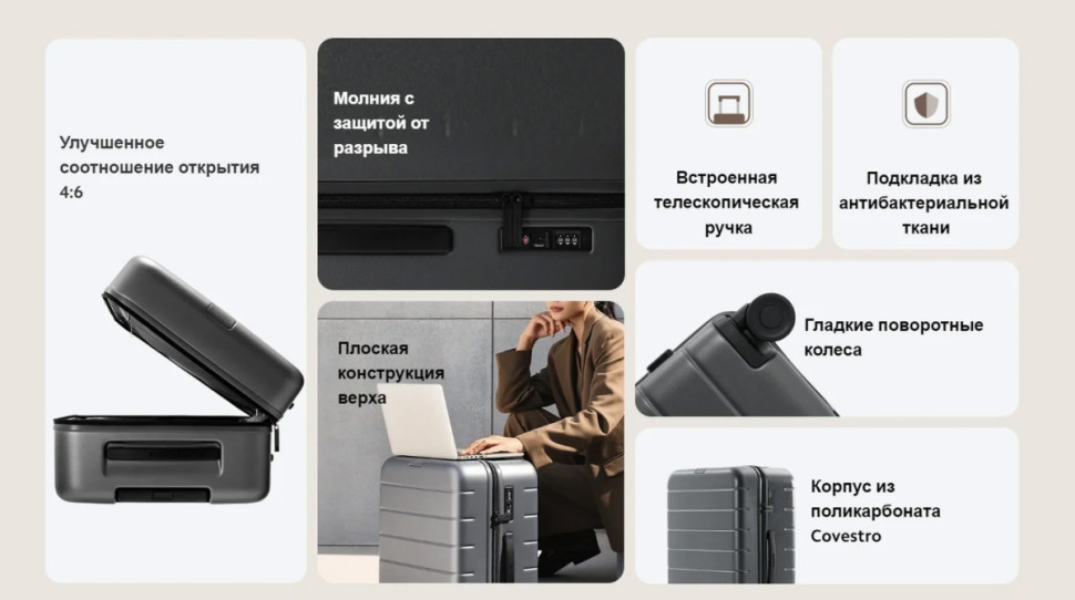 Чемодан Xiaomi Luggage Classic Pro 24" BHR8606GL (серый) Чемодан Xiaomi Luggage Classic Pro 24" BHR8606GL (серый)