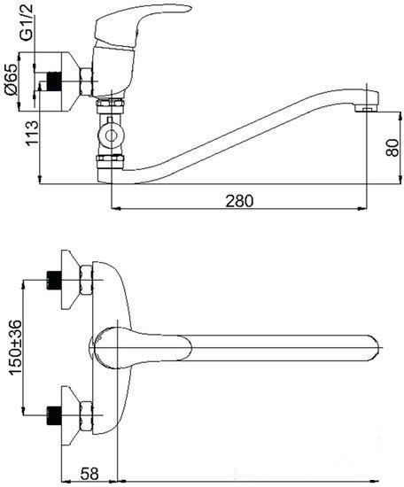 Смеситель Rubineta Tornado 12/G Смеситель Rubineta Tornado 12/G
