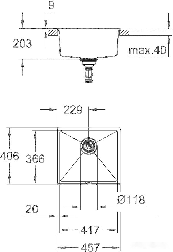 Кухонная мойка Grohe K700U 50-C 45.7/40.6 1.0 31653AP0 (черный гранит)