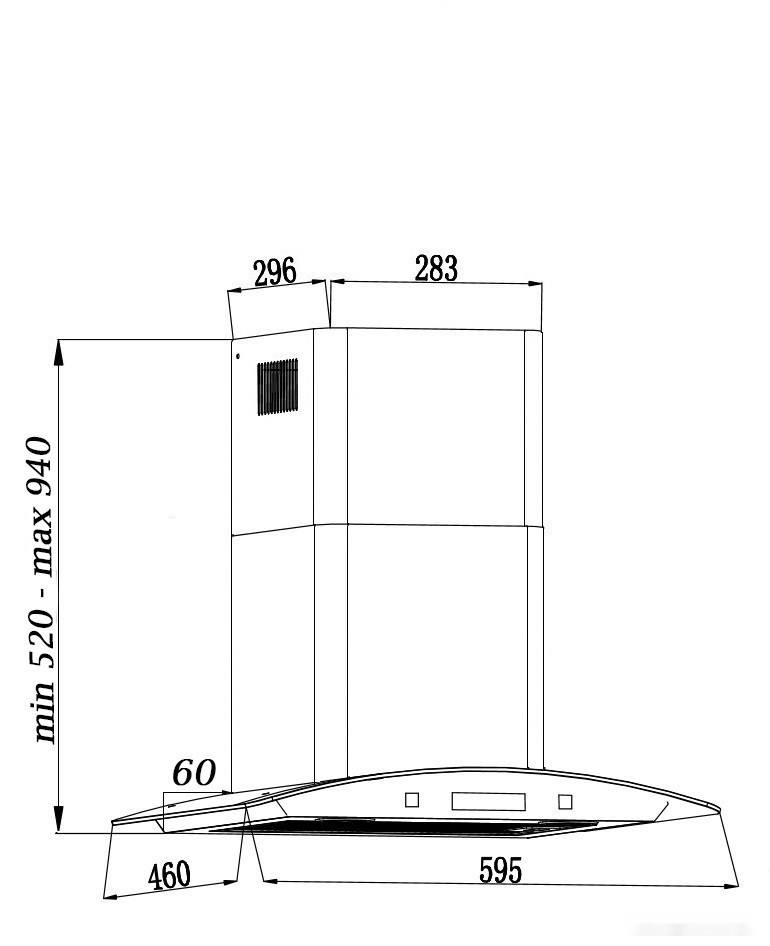 Вытяжка Grand Blagnac GC 60 (нержавеющая сталь)