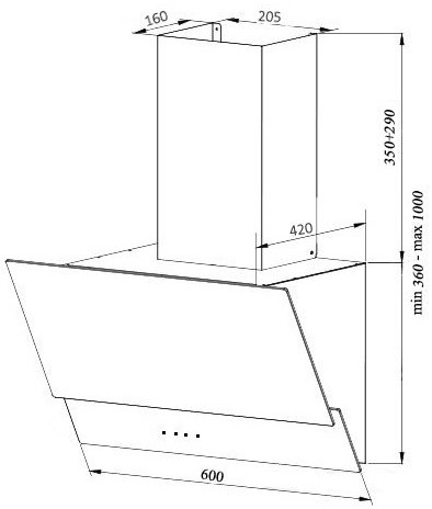 Вытяжка Germes Sarnia Push 60 (черный)