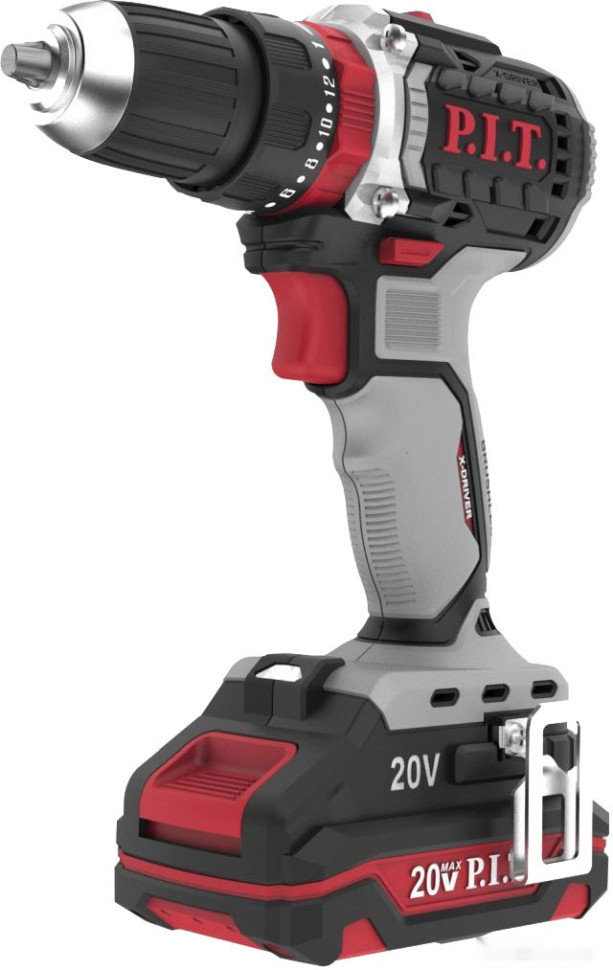 Ударная дрель-шуруповерт P.I.T. PSB20H-10C/1 (с 1-им АКБ, кейс, оснастка)