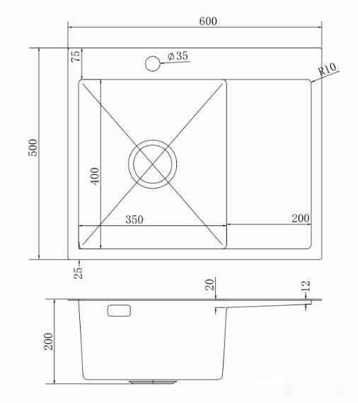 Кухонная мойка Mixline Pro 551875 левый (сатин, с сифоном) Кухонная мойка Mixline Pro 551875 левый (сатин, с сифоном)