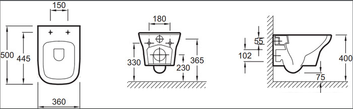 Унитаз Jacob Delafon Vox EDM102-00 Унитаз Jacob Delafon Vox EDM102-00