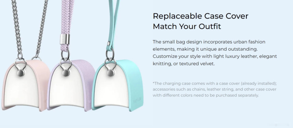 Наушники Haylou T87 Lady Bag (белый/фиолетовый, с цепочкой) Наушники Haylou T87 Lady Bag (белый/фиолетовый, с цепочкой)