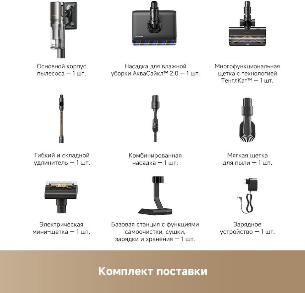 Пылесос Dreame Z40 AquaCycle Pro VRV63F (евровилка, серый)