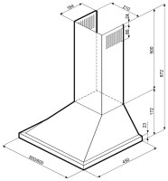 Вытяжка Krona Bella 500 White Push Button