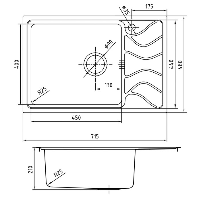 Кухонная мойка IDDIS Reeva REE71SLi77 (чаша слева) Кухонная мойка IDDIS Reeva REE71SLi77 (чаша слева)