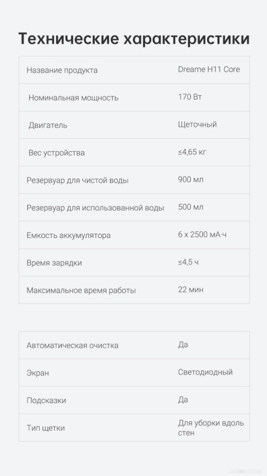 Вертикальный пылесос с влажной уборкой Dreame H11 Core (международная версия) Вертикальный пылесос с влажной уборкой Dreame H11 Core (международная версия)