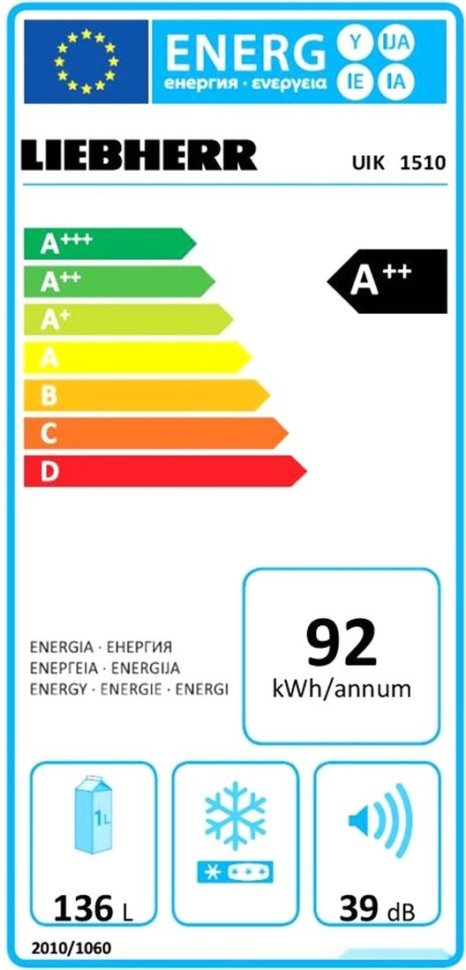 Однокамерный холодильник Liebherr UIK 1510