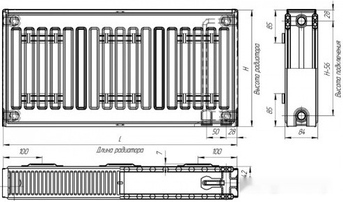 Радиатор Лидея ЛК 20-506 500x600